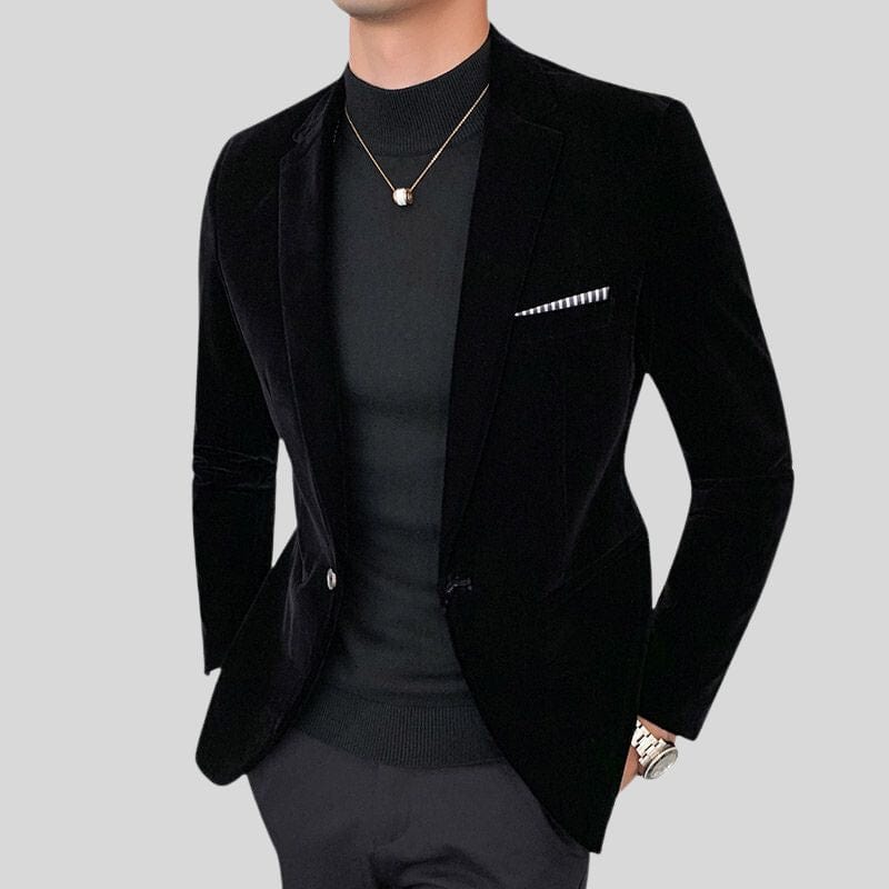Veste-Velour-Noir-Homme