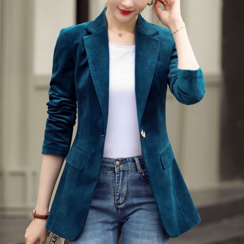 Veste-Velours-Bleu-Canard-Femme