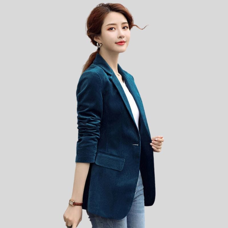 Veste-Velours-Bleu-Canard-Femme