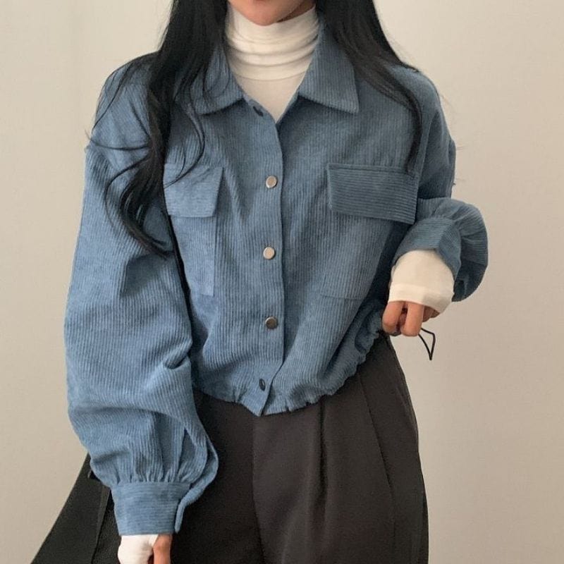 Veste-Velours-Bleu-Femme