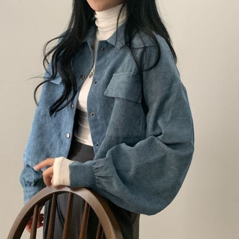 Veste-Velours-Bleu-Femme