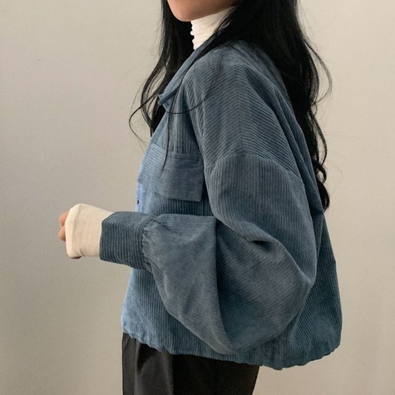 Veste-Velours-Bleu-Femme
