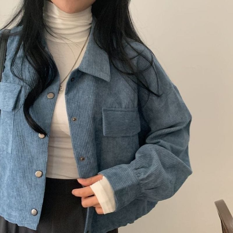 Veste-Velours-Bleu-Femme