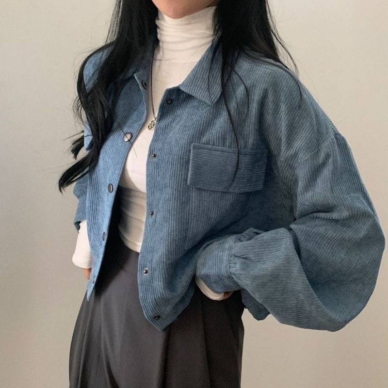 Veste-Velours-Bleu-Femme