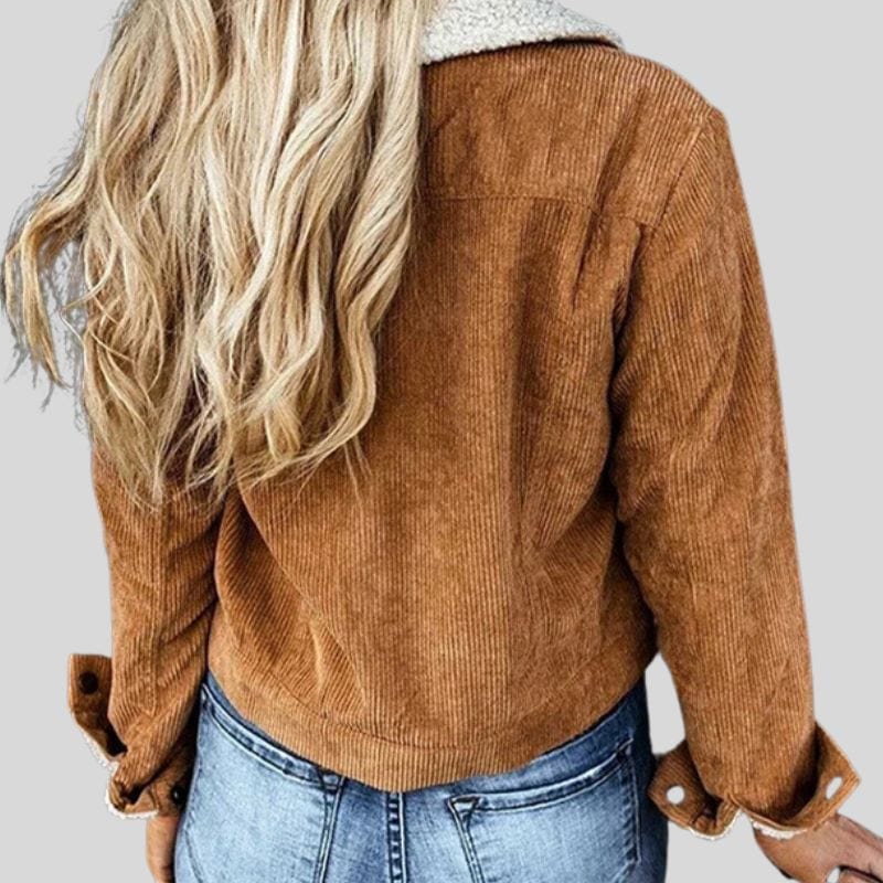 Veste-Velours-Camel-Femme
