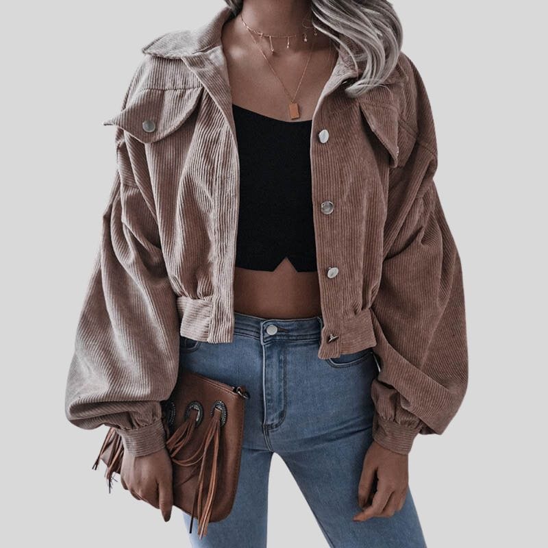 Veste-Velours-Cotelé-Beige-Femme