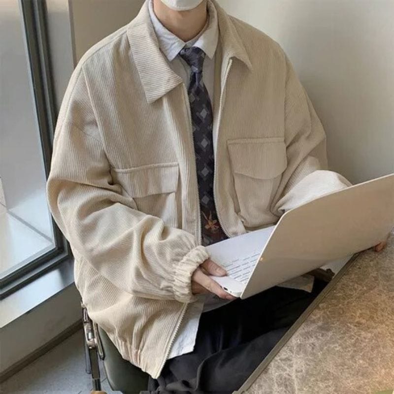 Veste-Velours-Cotelé-Homme-Beige