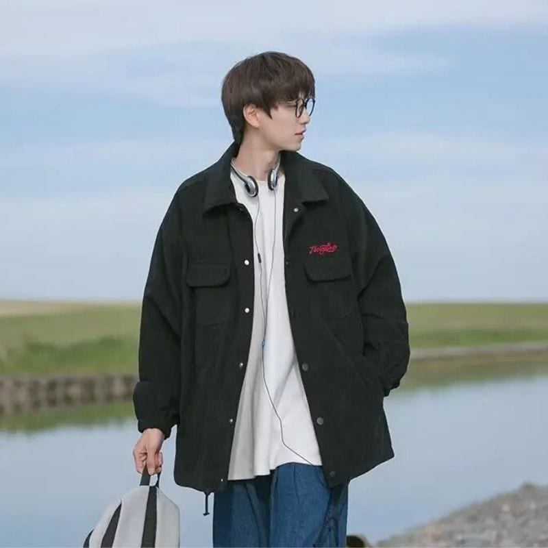 Veste-Velours-Cotelé-Noir-Homme