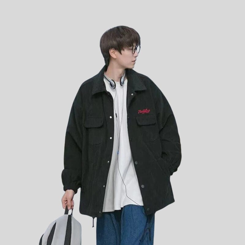 Veste-Velours-Cotelé-Noir-Homme