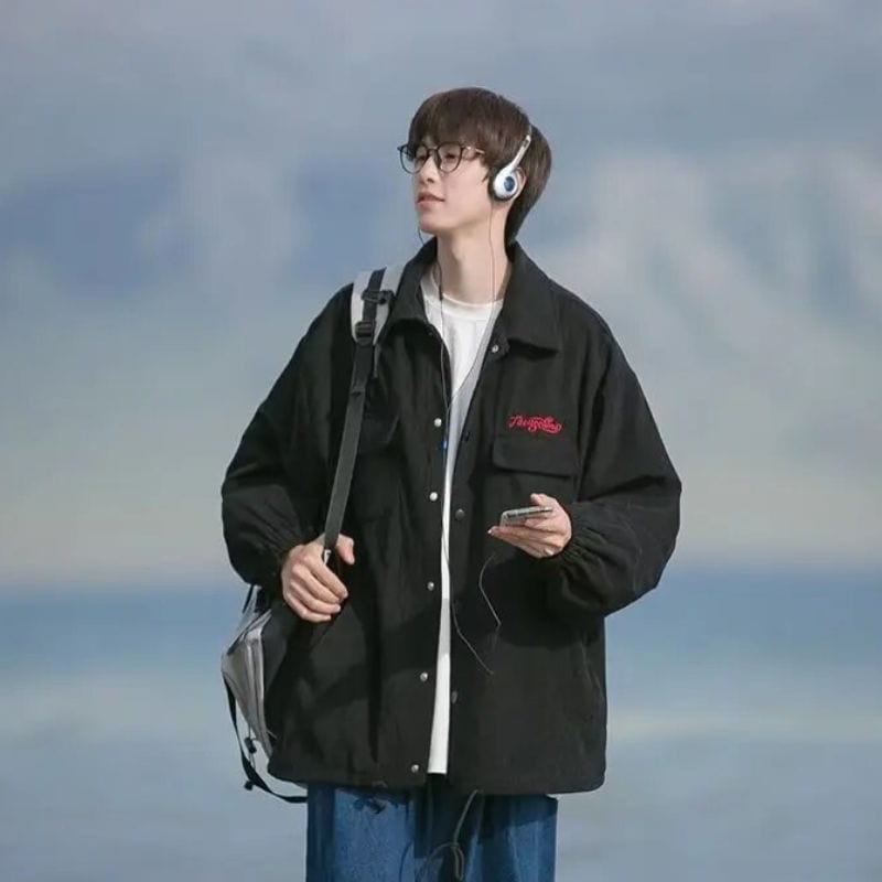 Veste-Velours-Cotelé-Noir-Homme