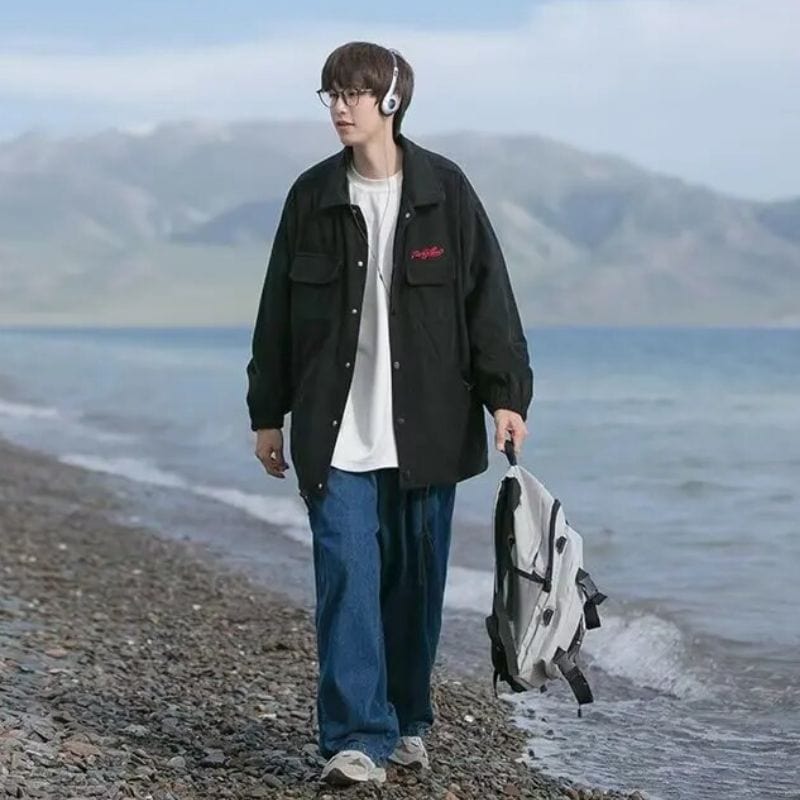 Veste-Velours-Cotelé-Noir-Homme