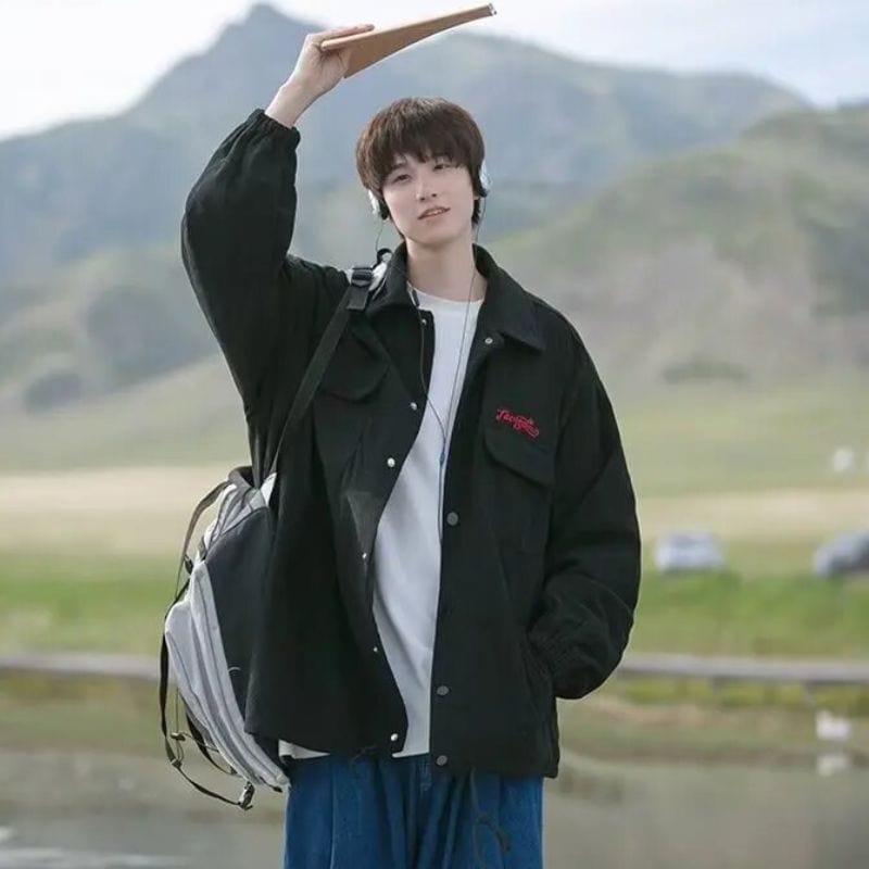 Veste-Velours-Cotelé-Noir-Homme