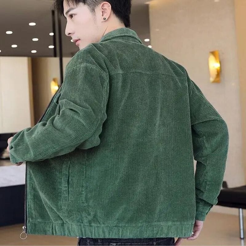 Veste-Velours-Cotelé-Vert-Homme