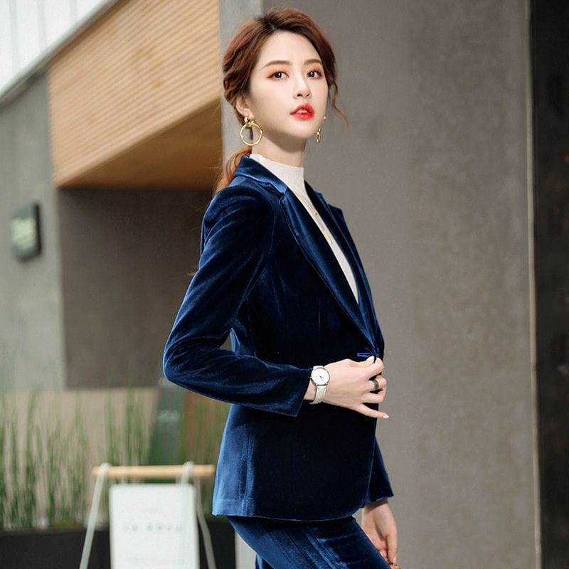 Veste-Velours-Femme-Bleu-Nuit