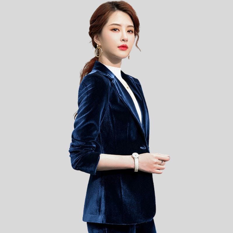 Veste-Velours-Femme-Bleu-Nuit