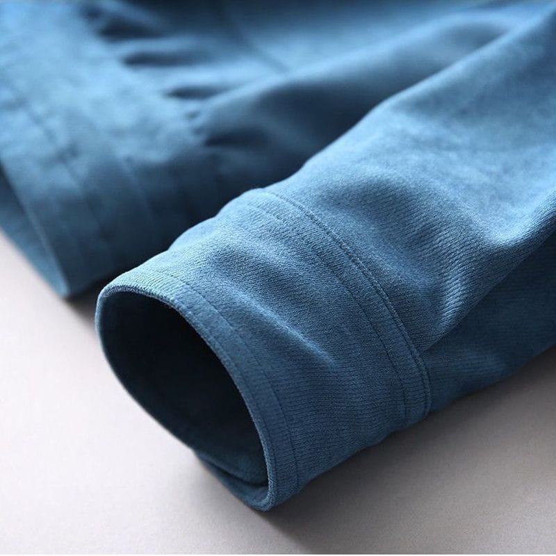 Veste-Velours-Femme-Bleue