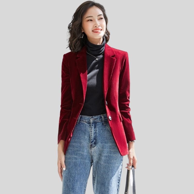 Veste-Velours-Femme-Bordeaux