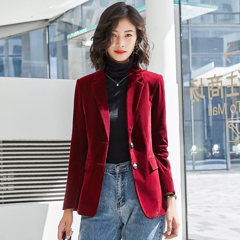 Veste-Velours-Femme-Bordeaux