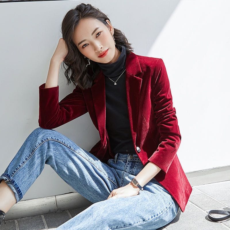 Veste-Velours-Femme-Bordeaux