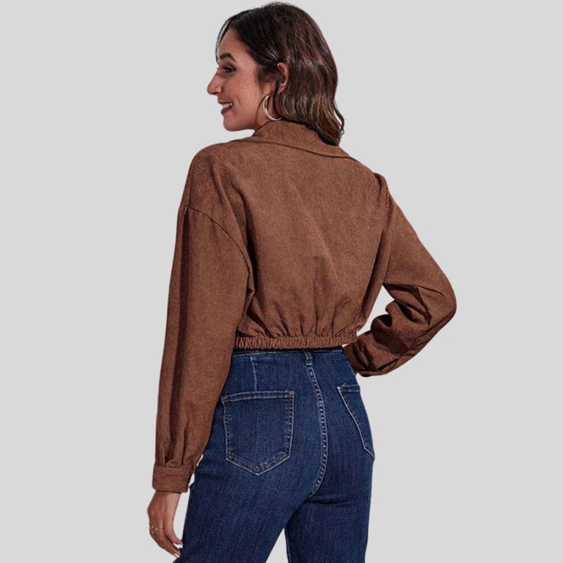 Veste-Velours-Femme-Marron