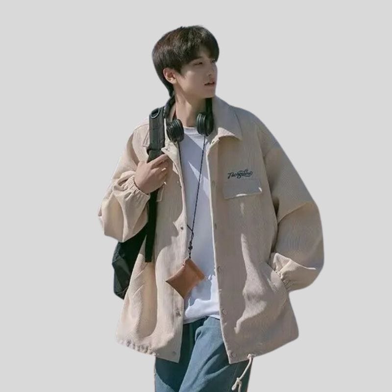 Veste-Velours-Homme-Beige