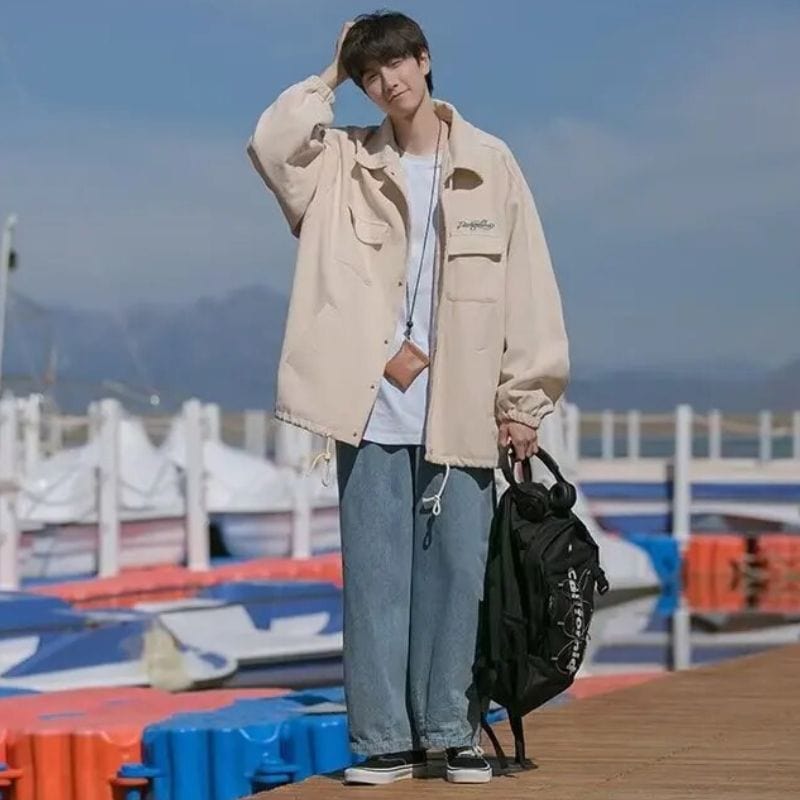 Veste-Velours-Homme-Beige