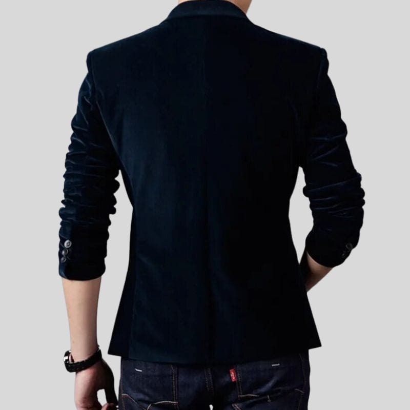 Veste-Velours-Homme-Bleu-Marine