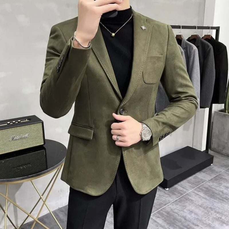 Veste-Velours-Homme-Kaki