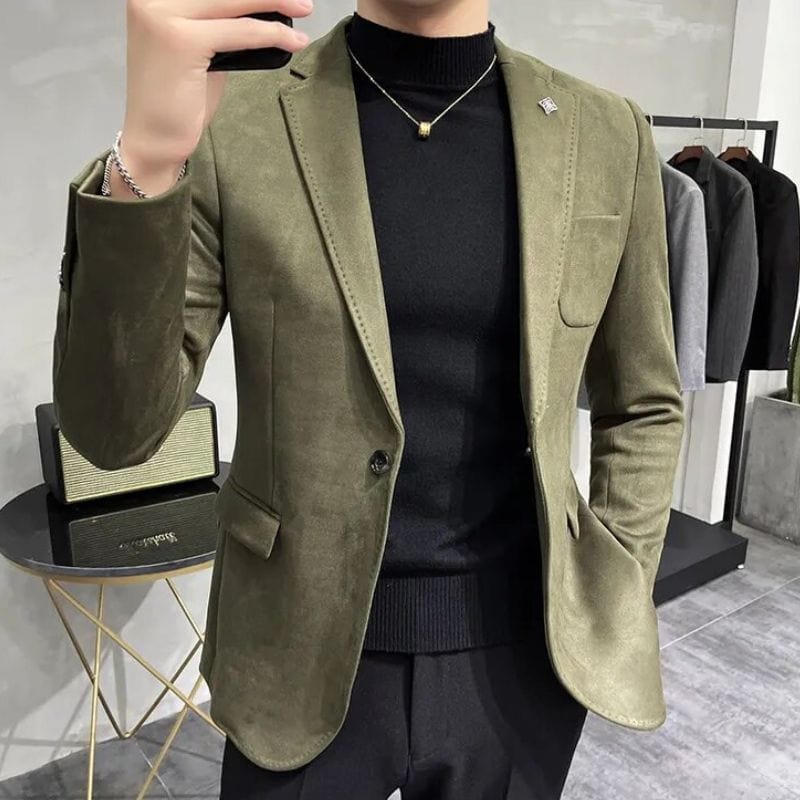 Veste-Velours-Homme-Kaki