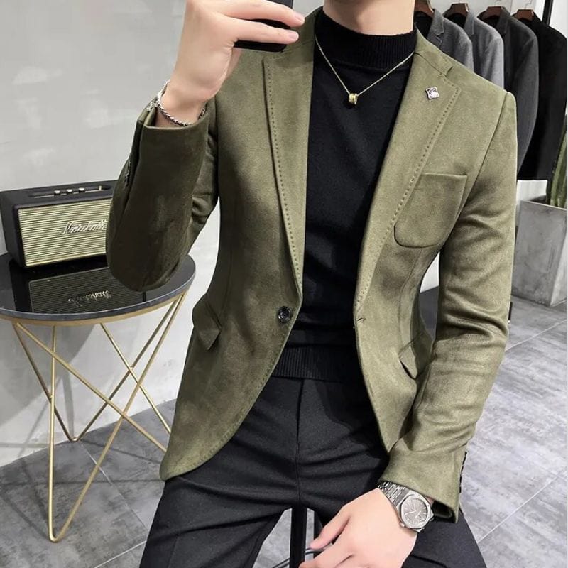 Veste-Velours-Homme-Kaki
