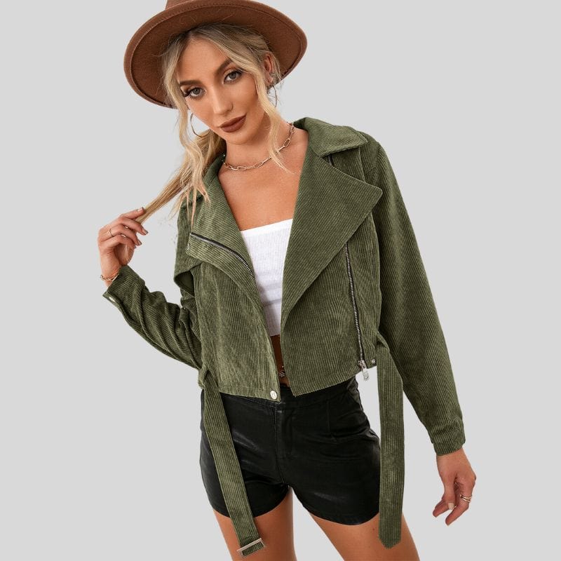 Veste-Velours-Kaki-Femme