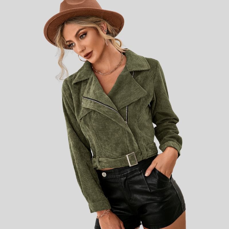 Veste-Velours-Kaki-Femme