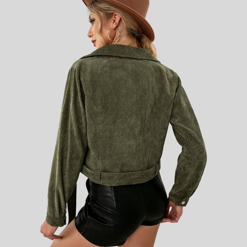 Veste-Velours-Kaki-Femme