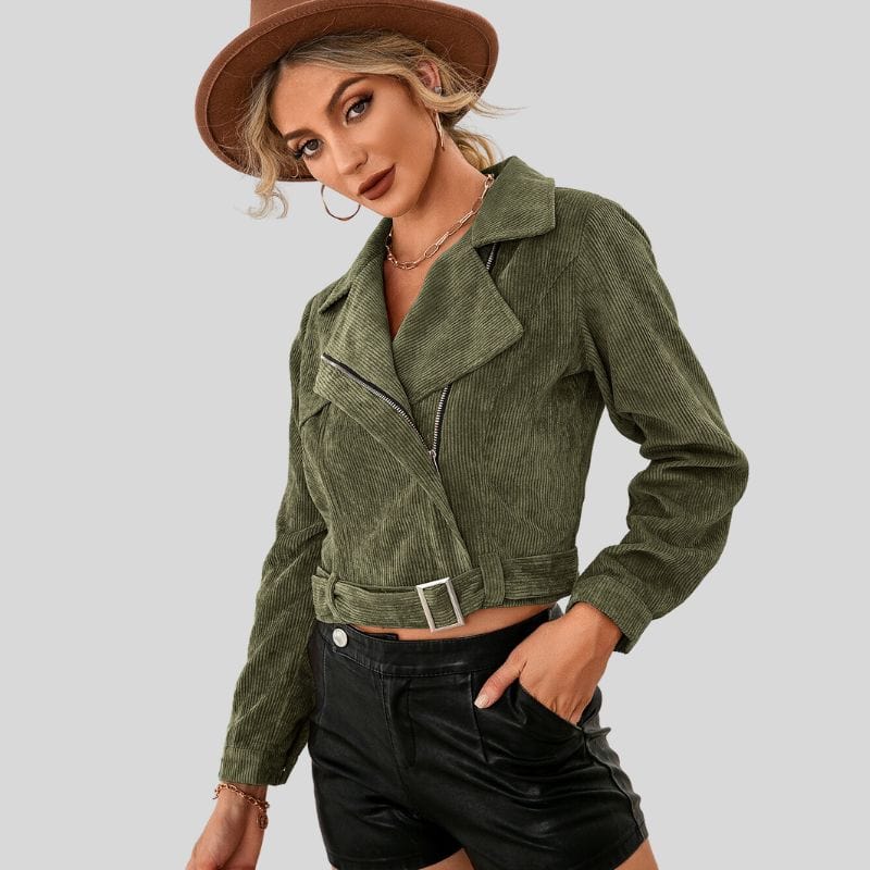 Veste-Velours-Kaki-Femme