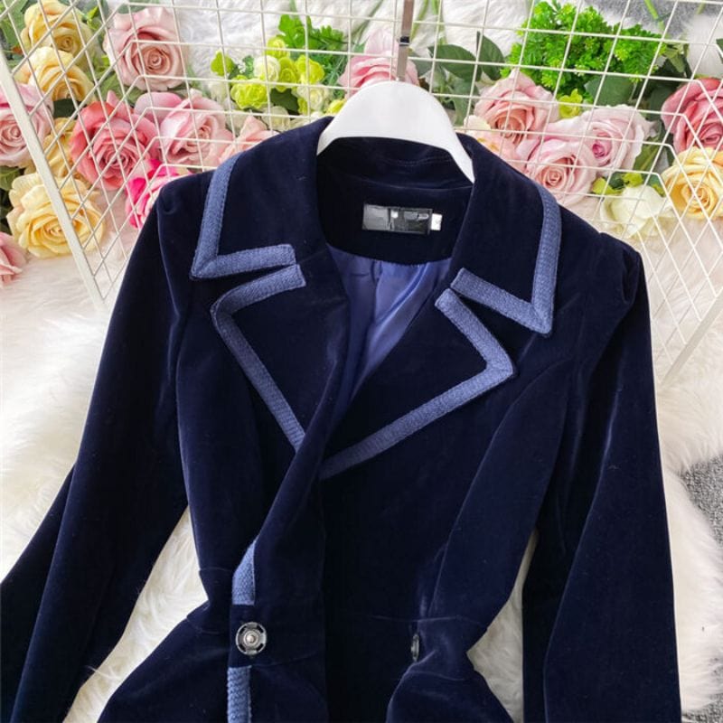 Veste-Velours-Marine-Femme
