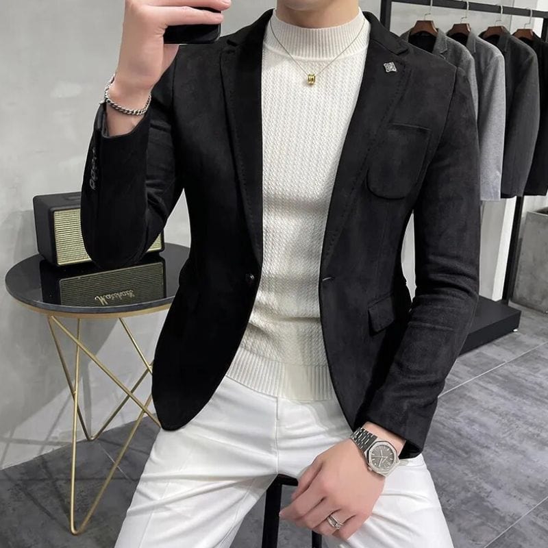 Veste-Velours-Noir-Homme
