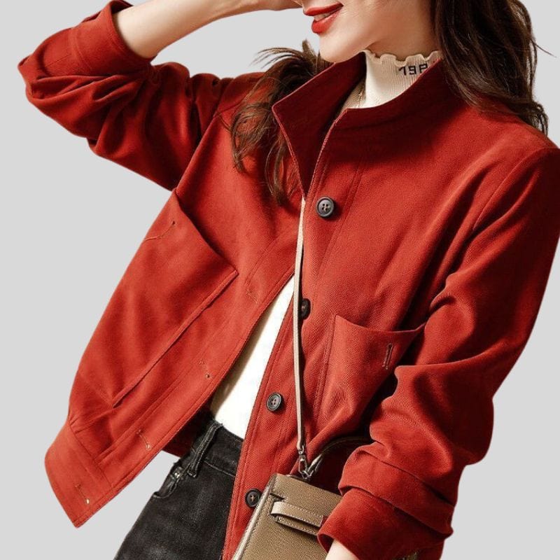 Veste-Velours-Rouge-Femme
