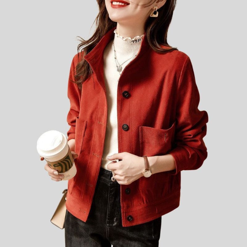 Veste-Velours-Rouge-Femme