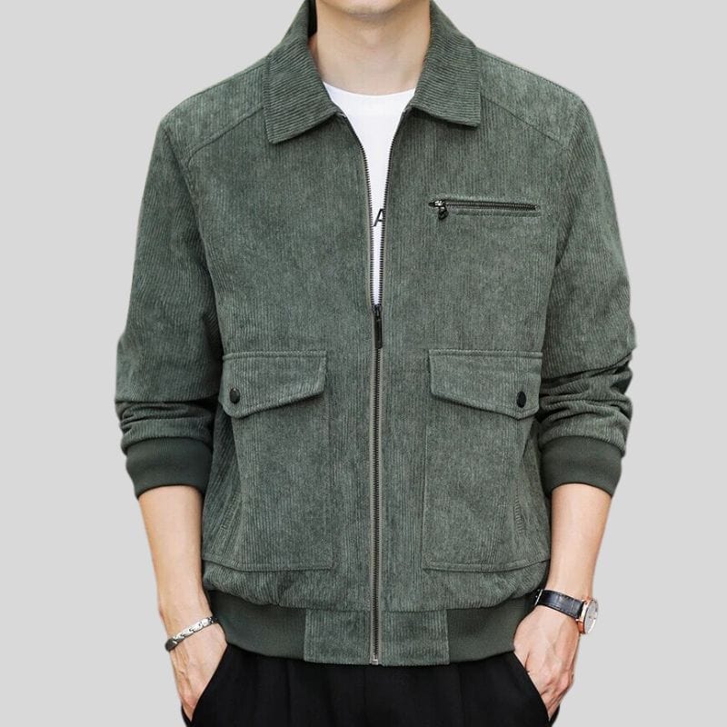 Veste-Velours-Vert-Homme