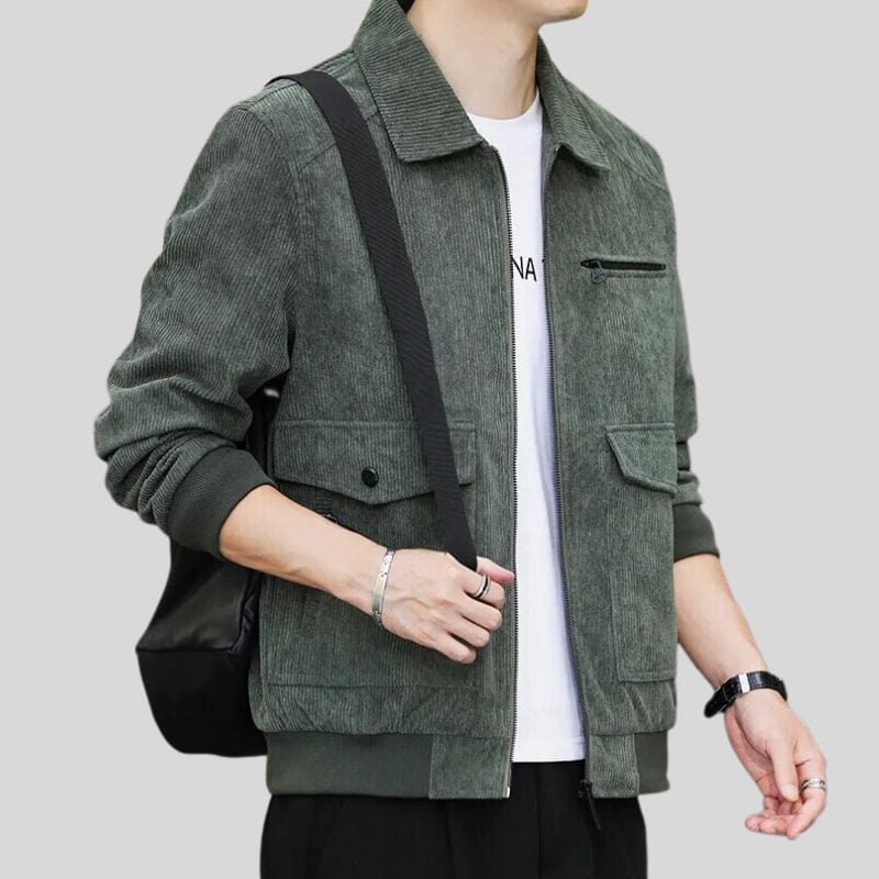 Veste-Velours-Vert-Homme