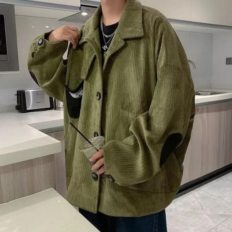 Veste-Velours-Verte-Homme