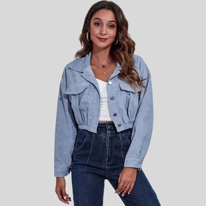 Veste-en-Velours-Bleu-Femme