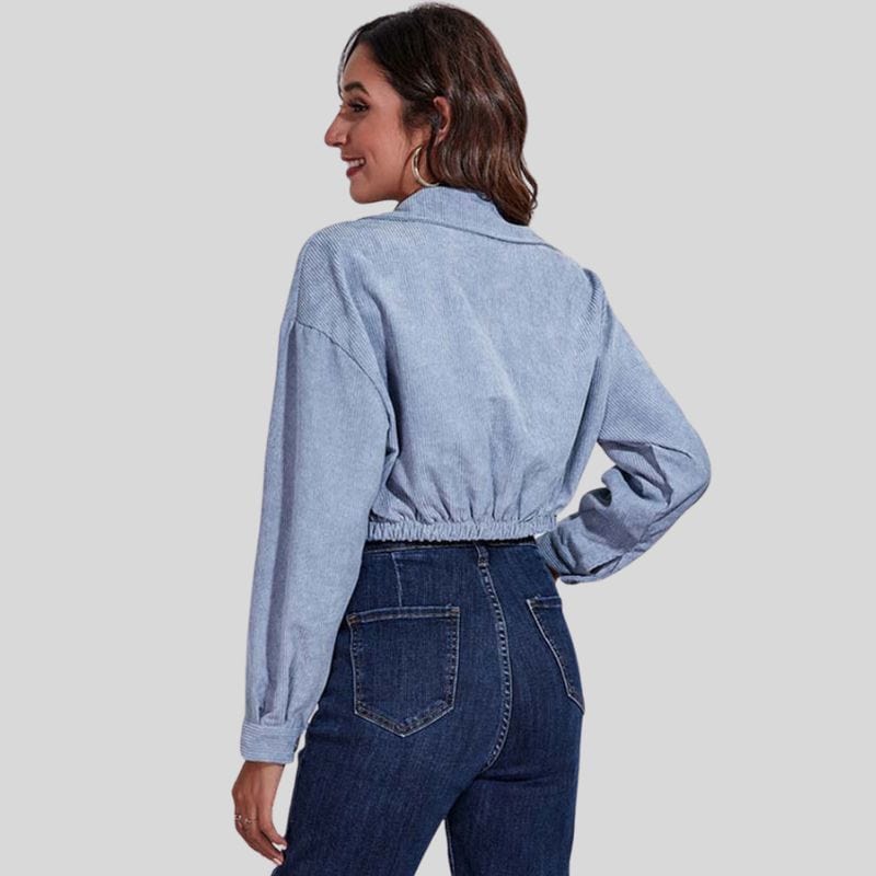 Veste-en-Velours-Bleu-Femme