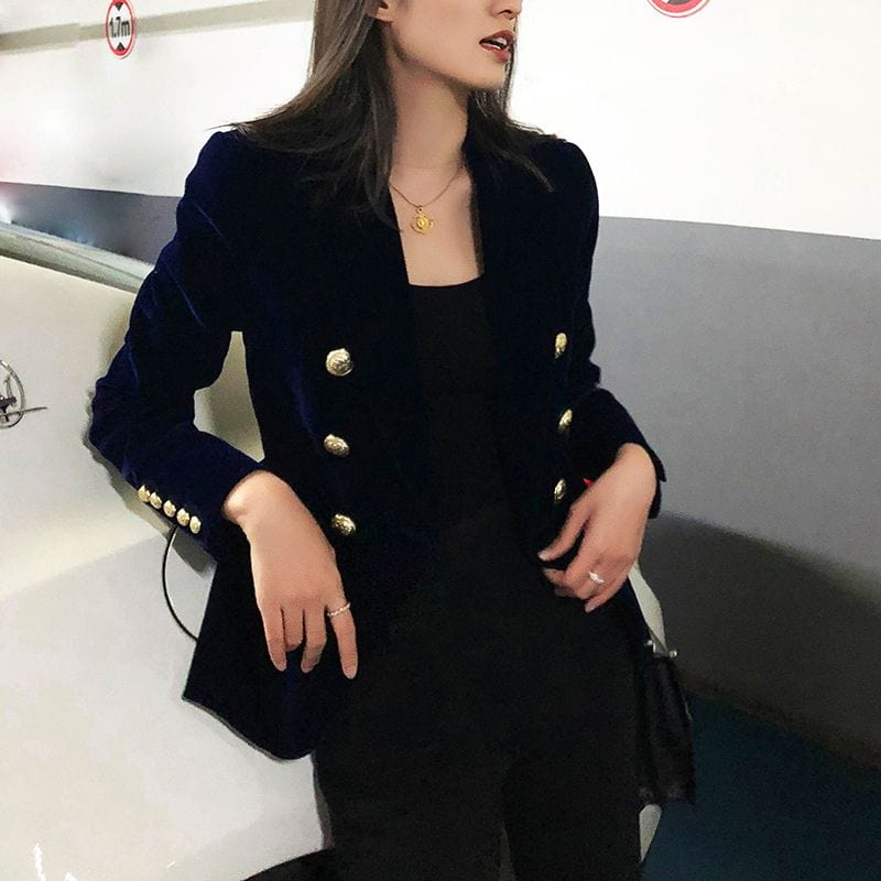 Veste-en-Velours-Bleu-Marine-Femme
