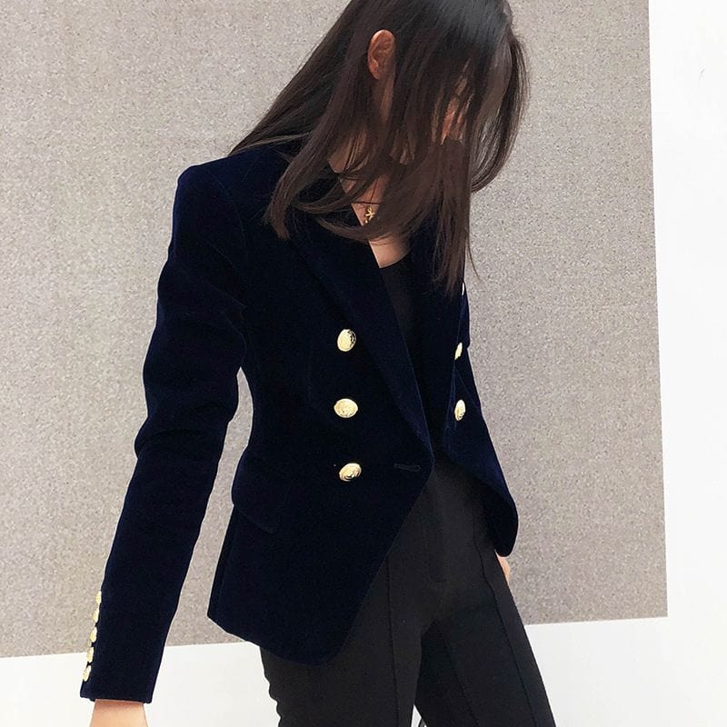 Veste-en-Velours-Bleu-Marine-Femme