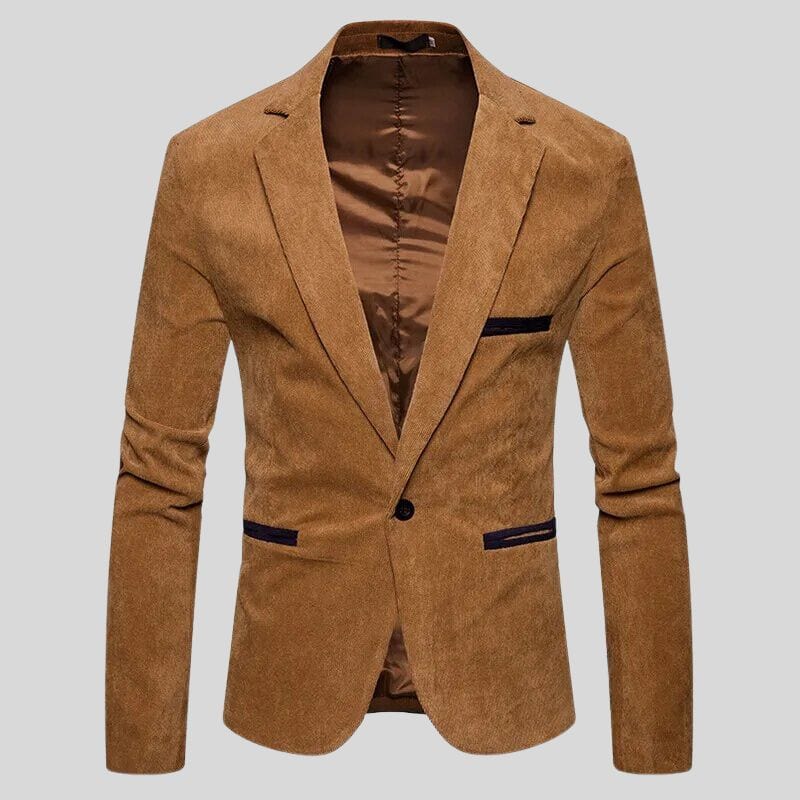 Veste-en-Velours-Homme-Marron