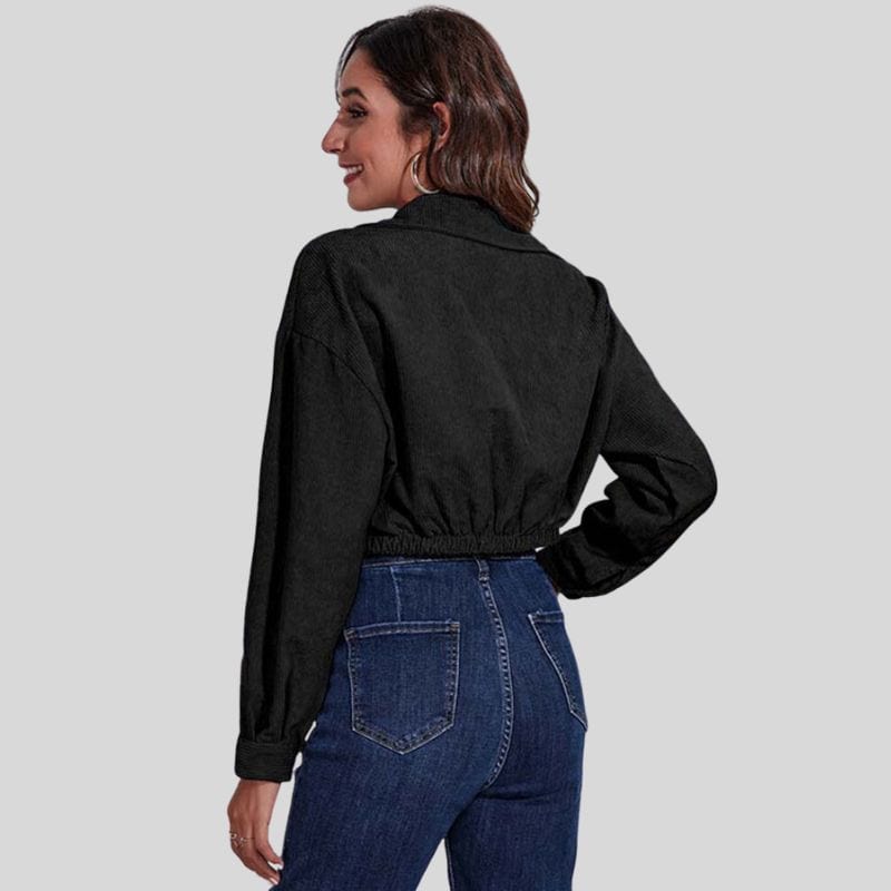 Veste-en-Velours-Noir-Femme