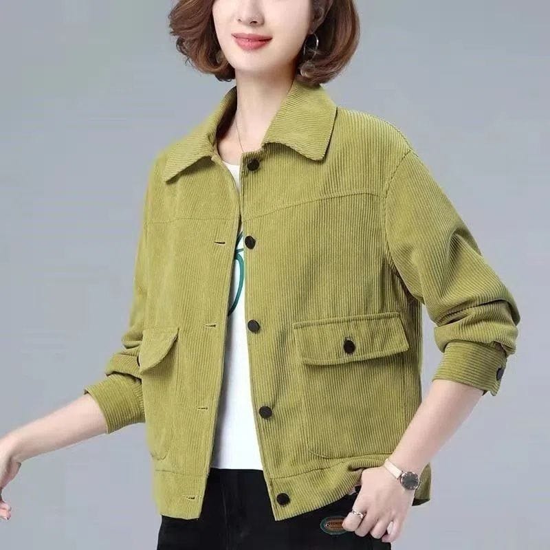 Veste-en-Velours-Verte-Femme