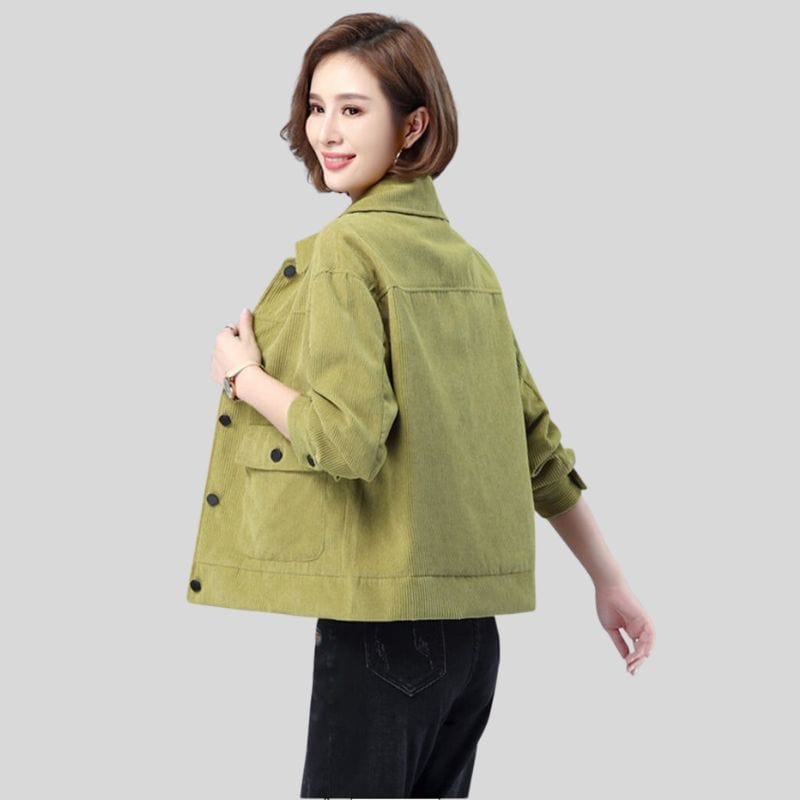 Veste-en-Velours-Verte-Femme