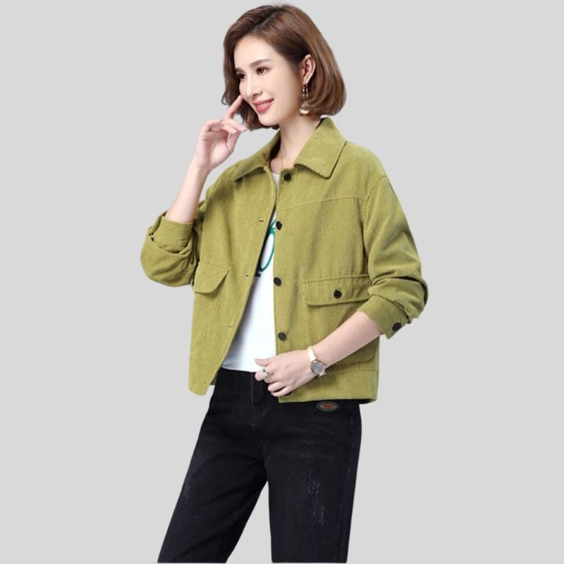 Veste-en-Velours-Verte-Femme